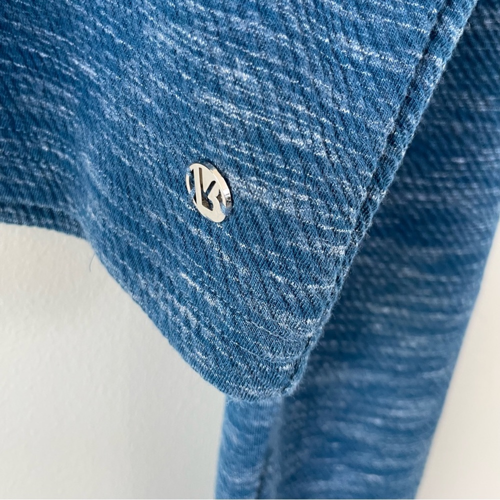 BuffBunny Collection Goal Digger Long Sleeve Crop Spacedye Heather Blue 3X XXXL - Picture 7 of 8